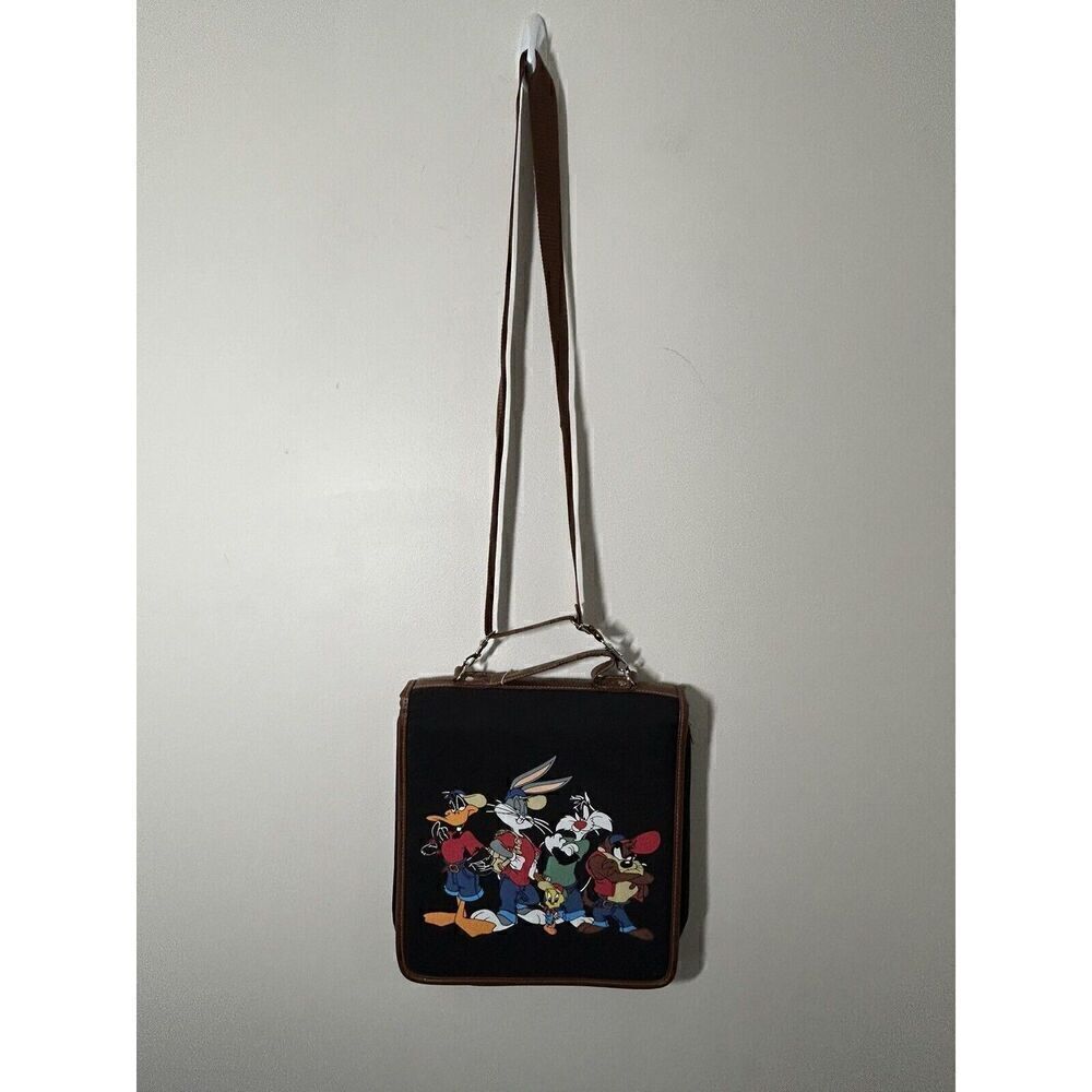 Looney Tunes 3 Ring Binder 1996 Zipper Keeper Taz Tweety Bugs Bunny Daffy